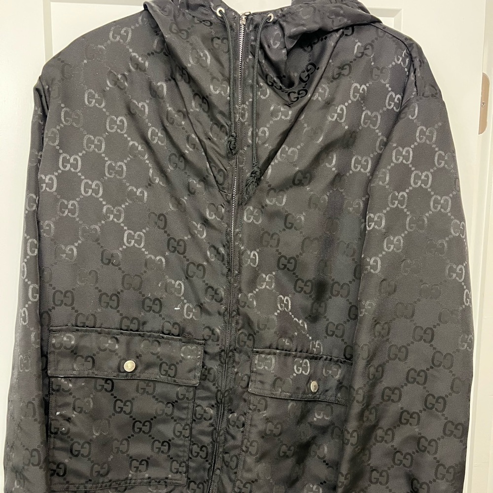 Gucci raincoat w/ hoodie